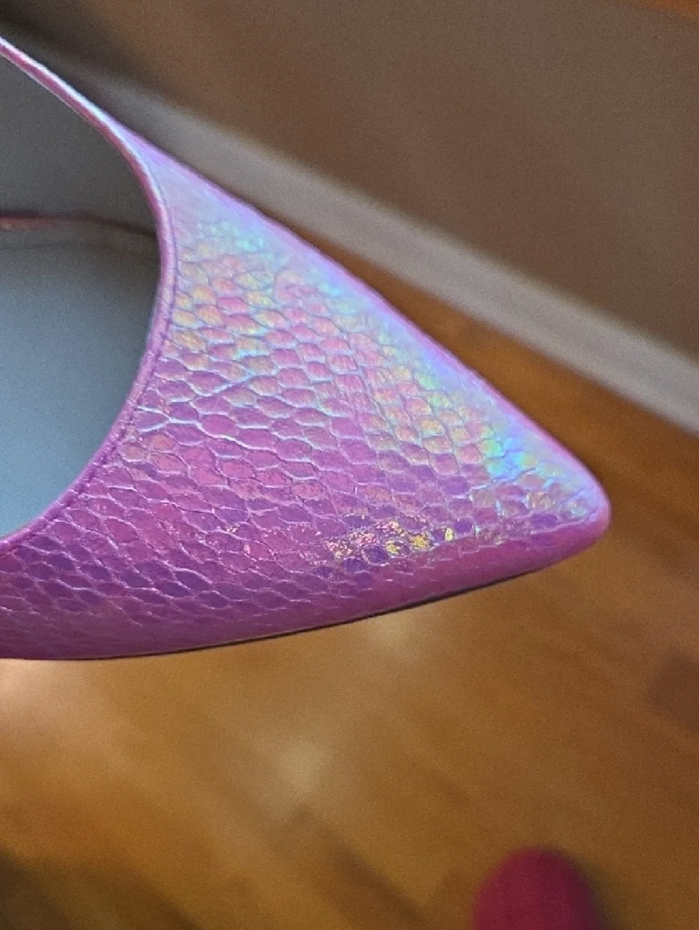 Nine West Pink Iridescent Snakeskin Pointed-Toe Heels - Picture 8 of 8